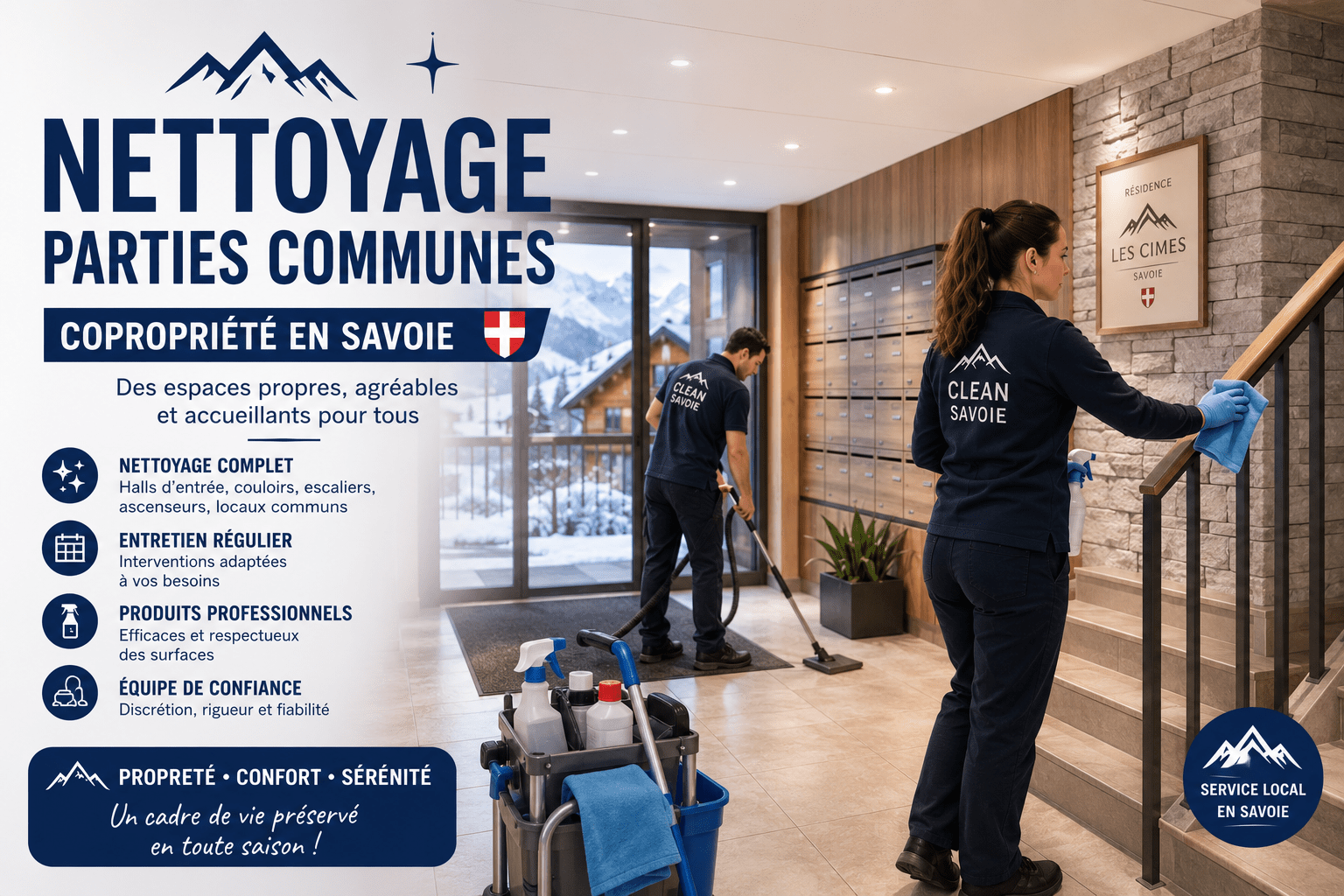 Nettoyage parties communes copropriété Savoie